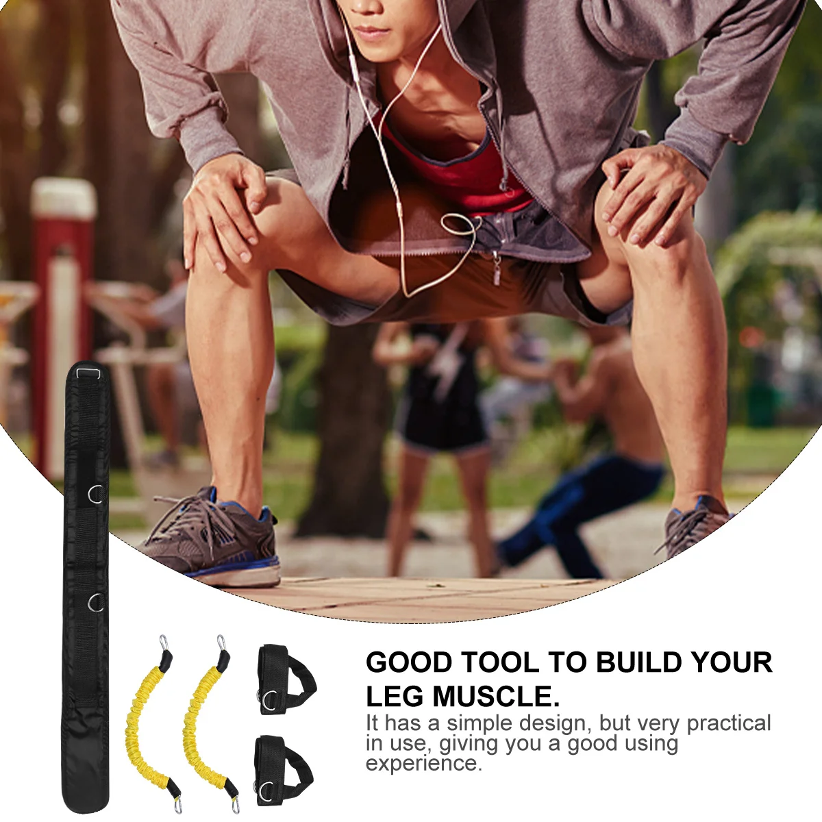 

1Set Leg Deep Squat Pulling Rope Elastic Pull Strap for Gym Fitness Resistance Training Supplies Bodybuilding Expander Equipment