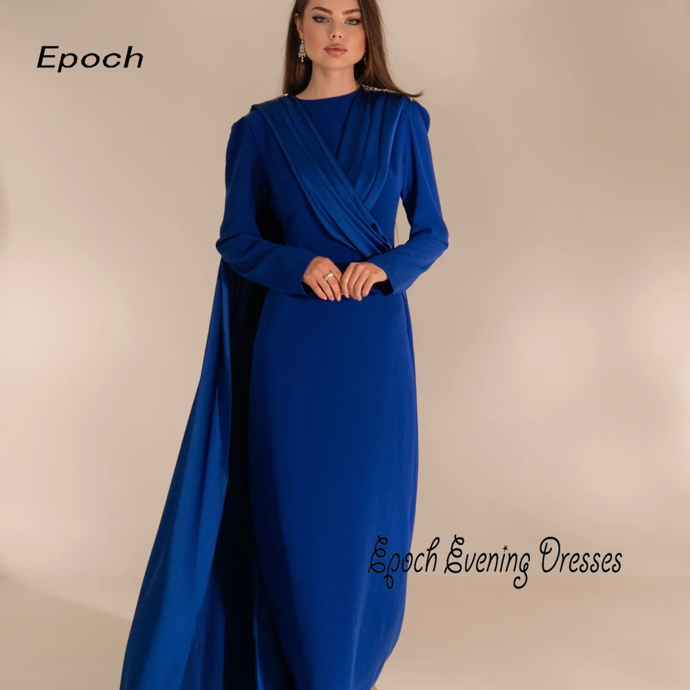 Вечерние платья Epoch فساتين مناسبة رسمية Элегантное платье с длинными рукавами и украшенными кристаллами О-образным вырезом Коктейльные платья для выпускного вечера