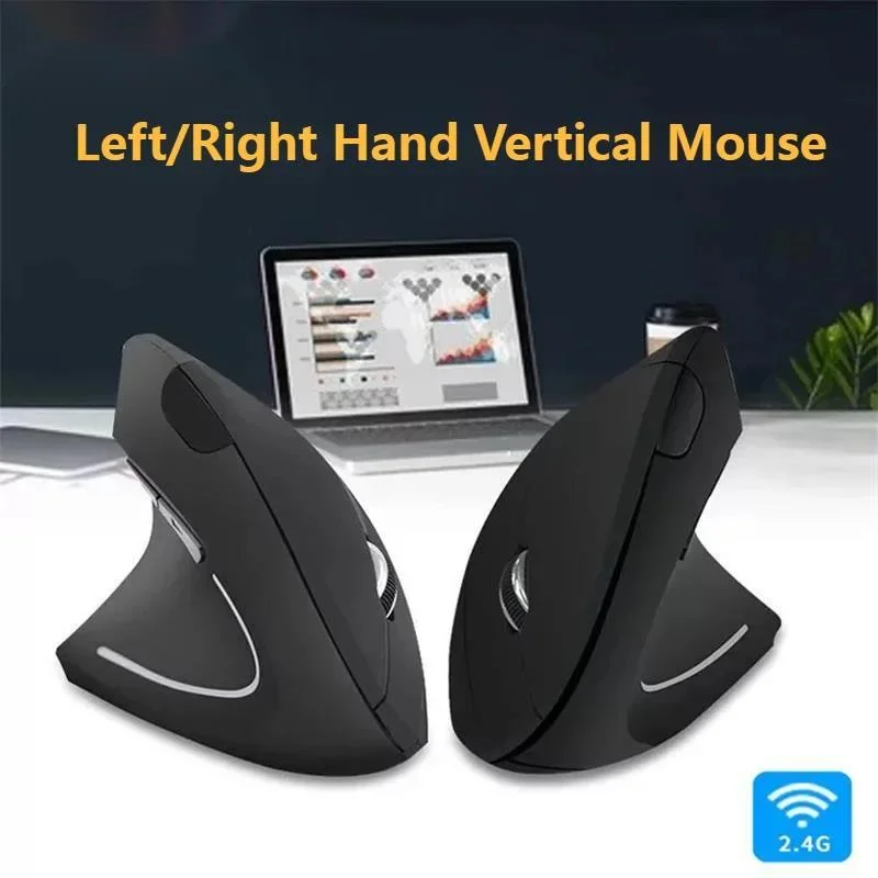 Souris verticale ergonomique filaire/sans fil, 2.4G, USB, optique, saine, avec tapis, pour PC portable et de bureau