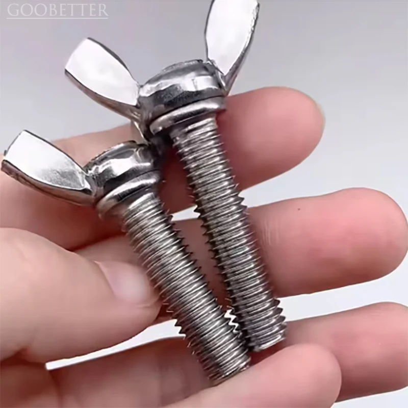 Butterfly Wing Bolts Thumb Screws M3 M4 M5 M6 M8 M10 M12, DIN316/201/304 Stainless Steel, Length 6-60mm, 100pcs