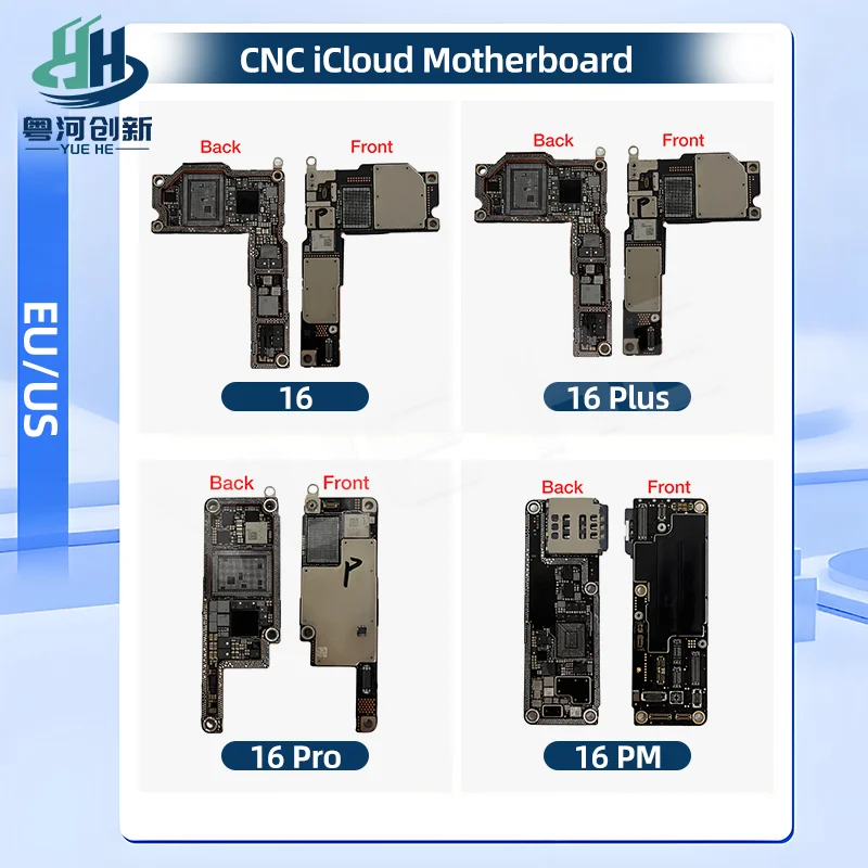 

CNC CUT Motherboard for IPhone 16 Pro Max 4G 5G Logic Board Polishing CPU AP RF Board for IPhone 16 Switching CPU Baseband Swap