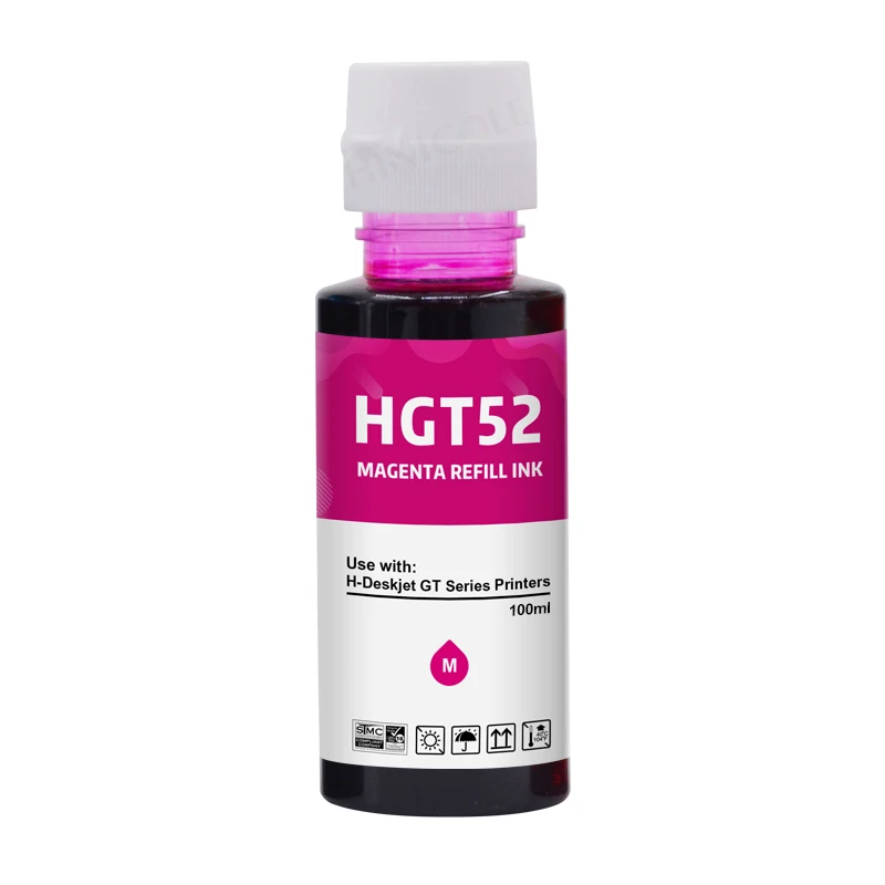 HINICOLE 100ML/Bottle GT51 GT52 Refill Dye Ink For HP Smart Tank 450 455 500 510 515 516 519 530 559 570 610 615 651 Printer