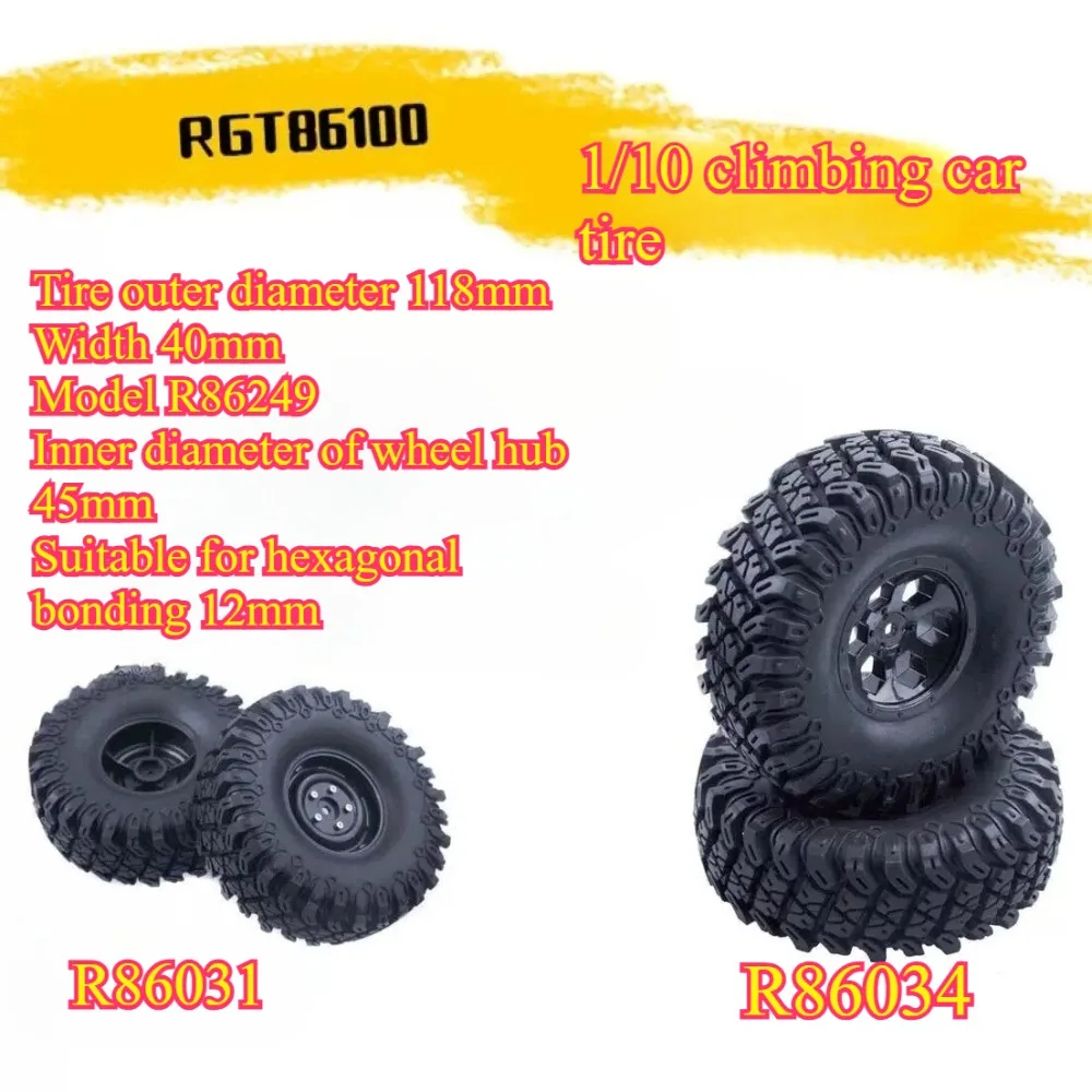 RC Crawler Upgrade Decor Simulation Tires Replacement Tires R86034/R86031 For RGT 86100 1/10 Scale custom size Mod Accessories