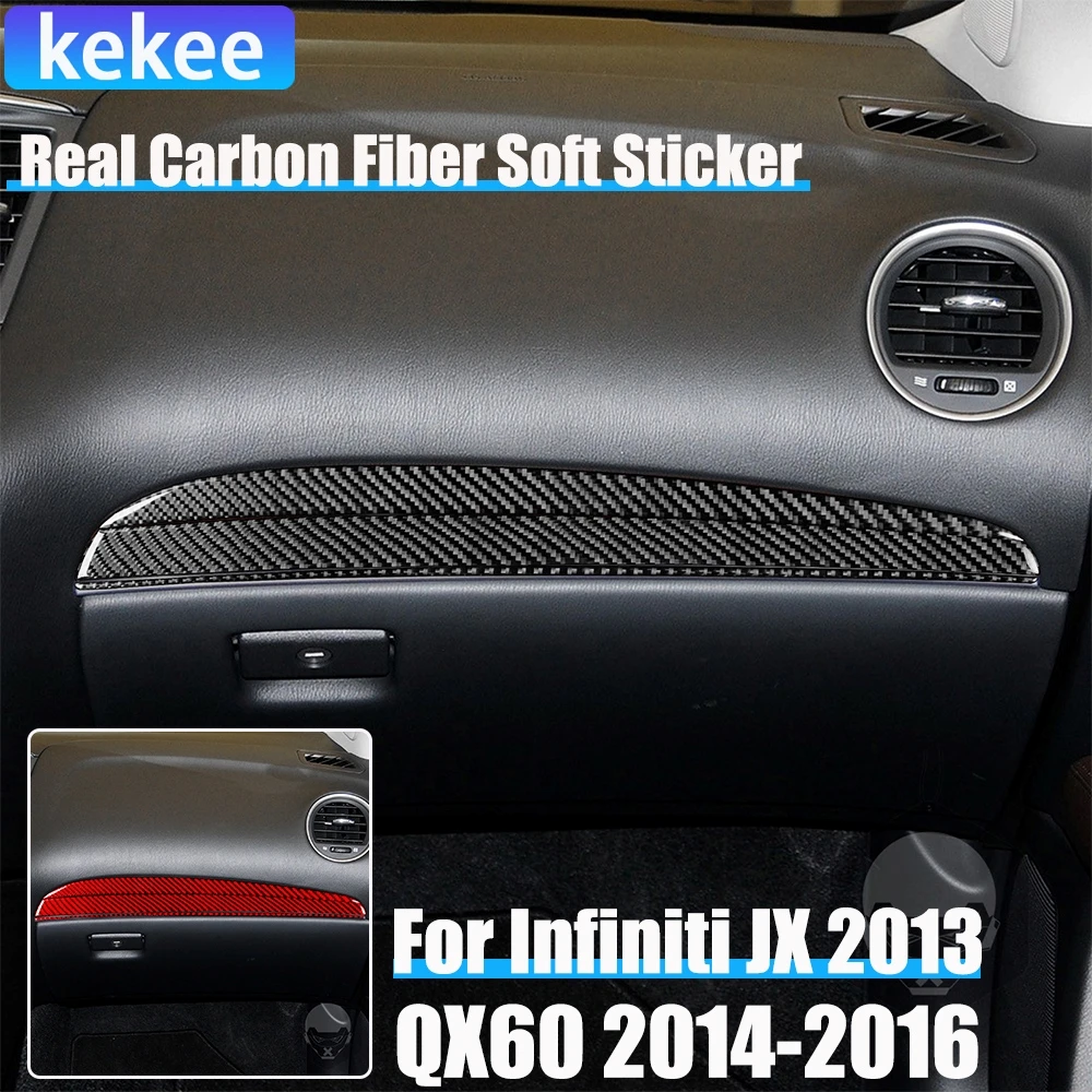 

Настоящее углеродное волокно, автомобильные аксессуары, декоративная панель для хранения перчаток, мягкая наклейка для Infiniti JX 2013 QX60 2014 2015 2016
