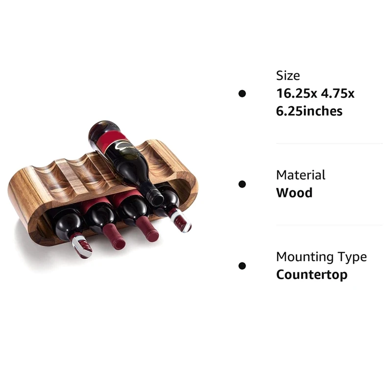 Wine Racks Countertop Bottle Holder- 2 Tier 8 Bottle Wood Wine Storage Racks Small Wine Rack Organizer Rustic Wine Rack Durable