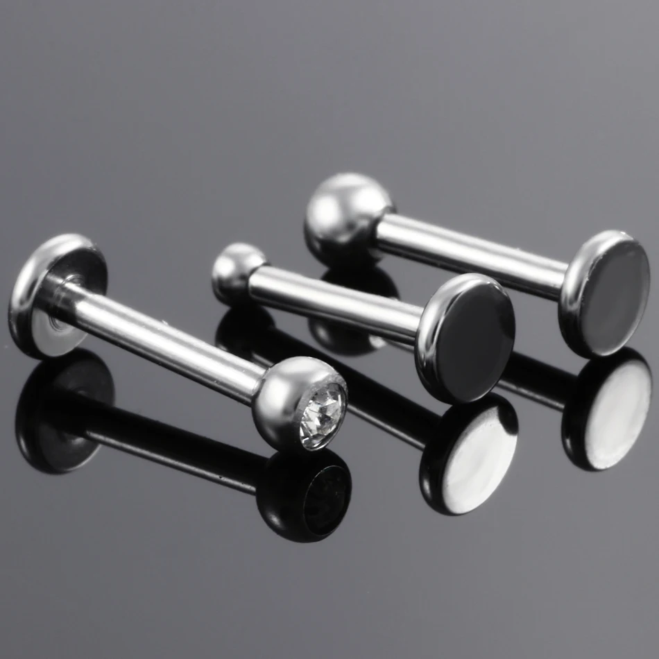 1pcs Labret Piercing Lip Stud G23 Titanium Opal Zircon Ball Ear Cartilage Tragus Stud Earrings Women Piercing Body Jewelry