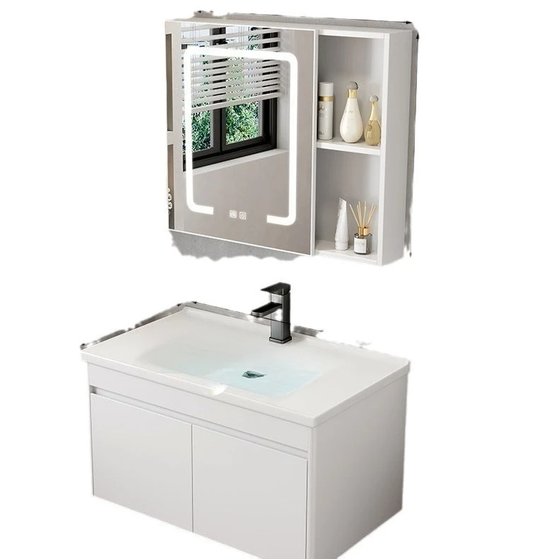 

Modern space aluminum, bathroom cabinet combination, household small apartment, integrated ceramic.