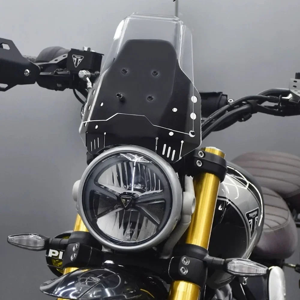 Aluminum Alloy Transparent Small Windshield Modified Decoration Wind Deflector For Triumph Speed 400 Speed400 Scrambler 400X