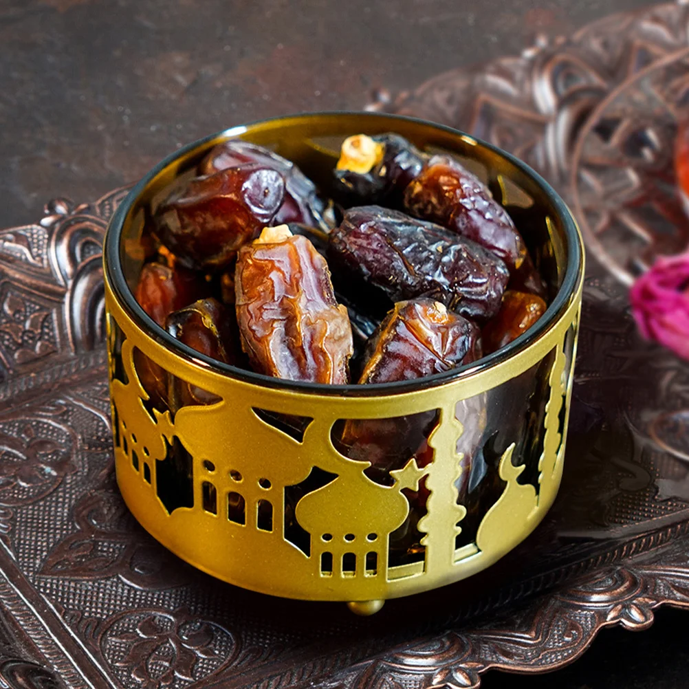 

Ramadan Candy Jar Food Tray Snacks Ornaments Eid Mubarak Gift Boxes Iron Metal Dessert Candies