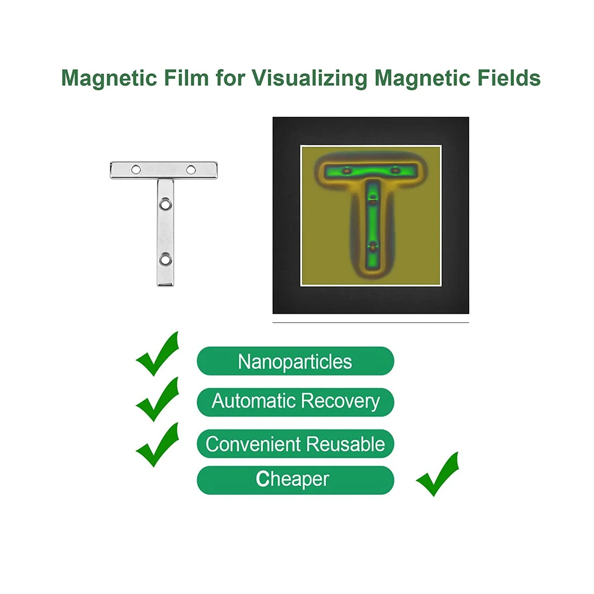 Filme De Visualização De Campo Magnético, Detector De Campo Magnético Para Ver Campos Magnéticos, Ensino De Projeto Científico, 4x4"