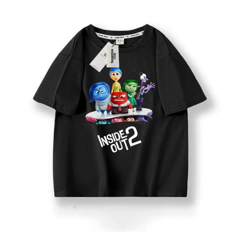 

Inside Out Summer T-Shirts Anime Peripherals Anxiety Sadness Anger Patterned Short-Sleeved Cotton Tops for Men and Women Couples