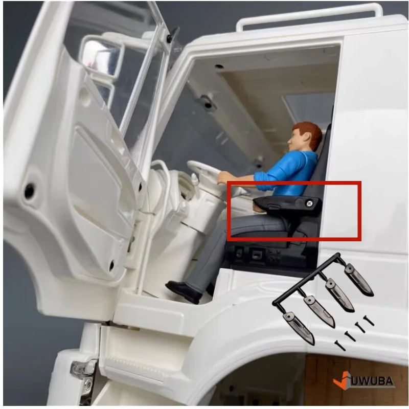 

4 pcs 1/14 Scale seat interior armrest For Tamiya RC Tractor Truck Tipper For Scania 770S For VOLVO ACTROS LESU RC Car Part