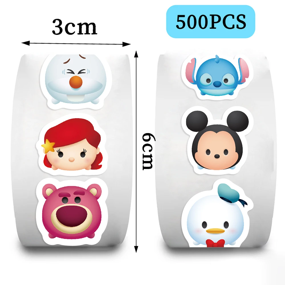 500 pz/rotolo Disney Tsum Tsum Adesivi Decalcomanie Graffiti Cassa Del Telefono Skateboard Auto Kawaii Decalcomanie Per Bambini Ricompensa Adesivi Regalo