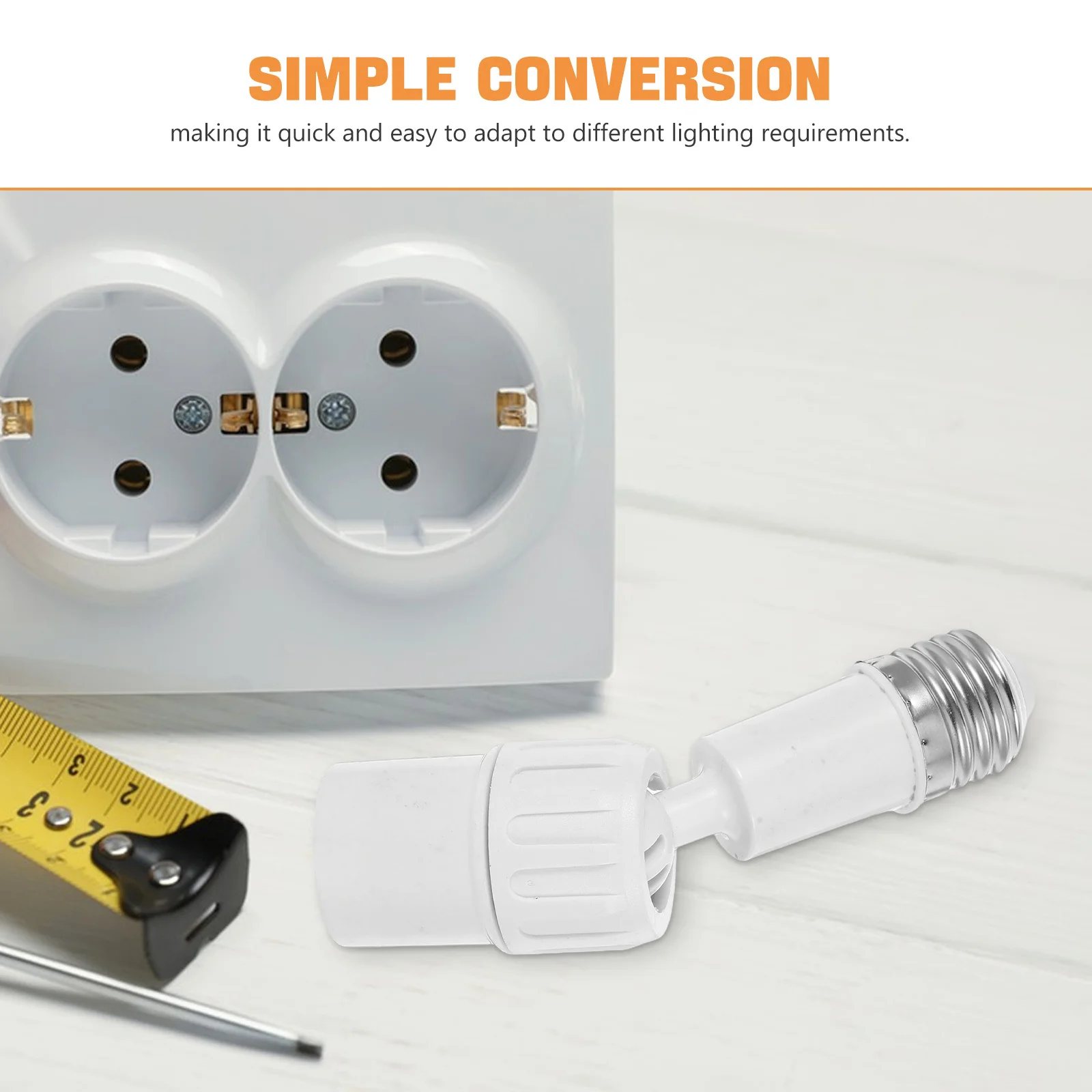 E27 متوسطة قاعدة محول مأخذ التوصيل قابل للتعديل 360 درجة تدوير مصباح حامل موسع ضوء لمبة محول للإضاءة المرنة #3