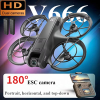 V666 Brushless Screen Optical Flow Positioning Intelligent Obstacle Avoidance Aerial Drone Camera Remote Control 180° Adjustment