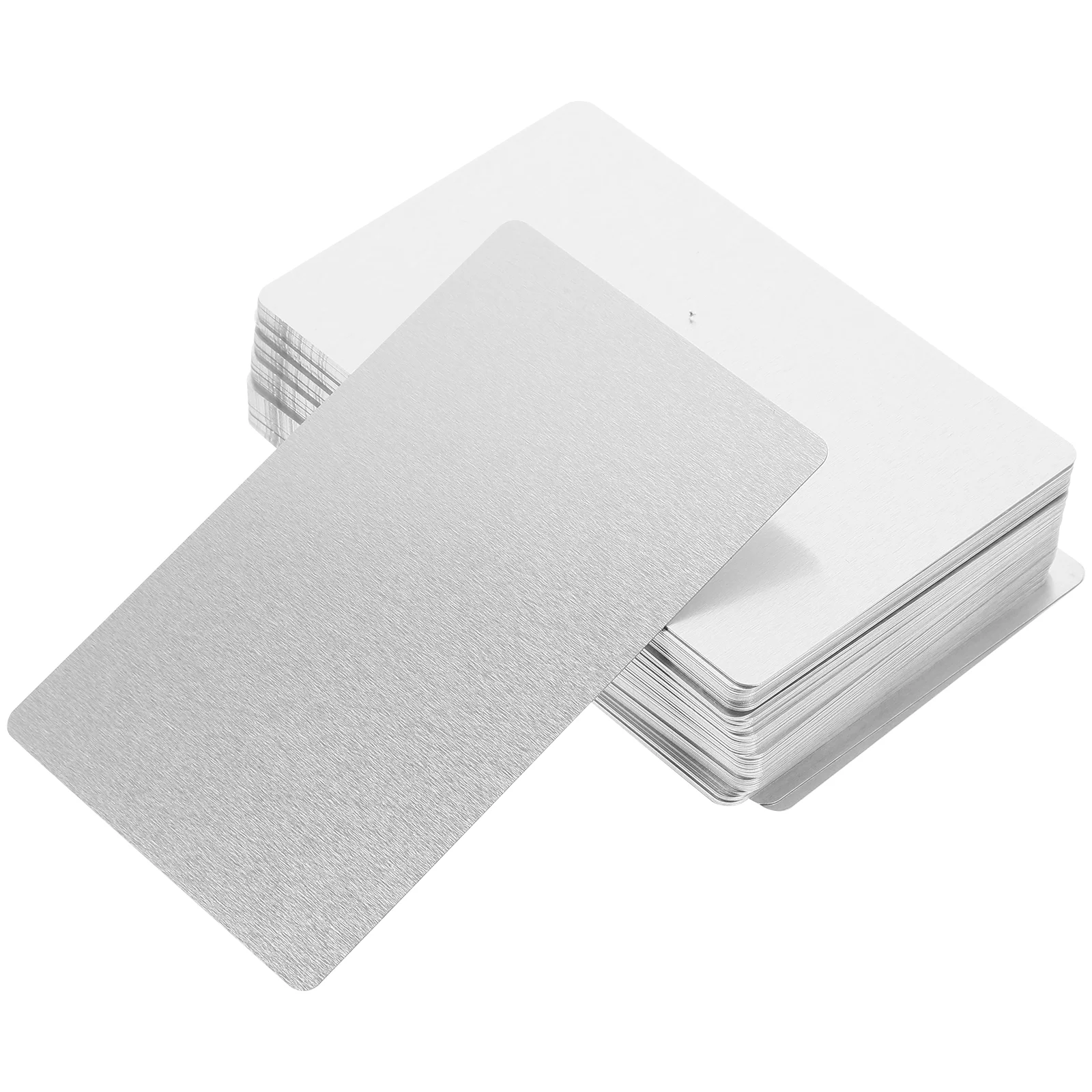 100 Pcs Blank Blank Blank Cards Sublimation Business Aluminum Plate 8.4X5.6cm Metal Engraving Name White Alloy