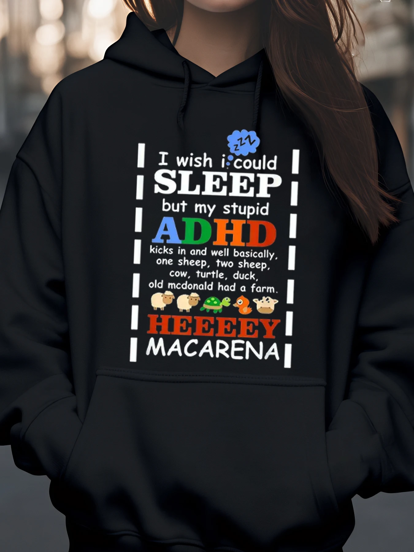 

Толстовка с принтом Adhd Sleep Humor, повседневная одежда на Хэллоуин для женщин и мужчин