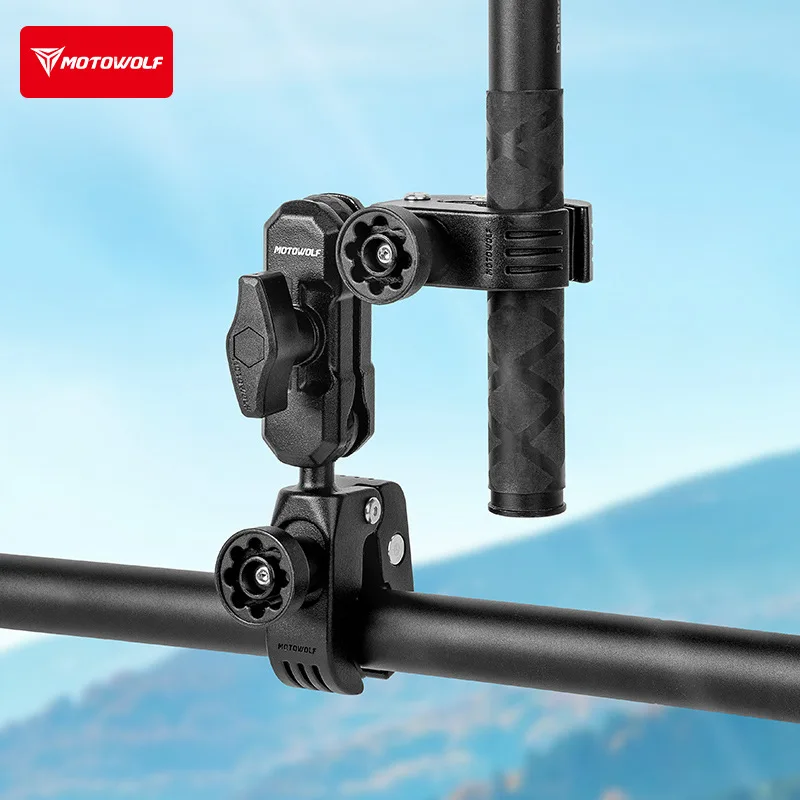 Motorcycle Universal Strong Clip Bracket Aluminum Alloy Sports Riding Photography Fixed Bracket