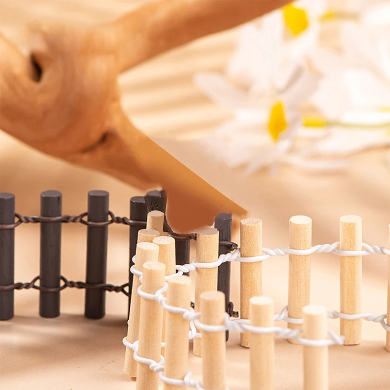 Clôture en bois pour maison de poupée, 1 pièce, micropaysage, accessoires pour la maison, petite clôture, artisanat en bois, décoration de jardin Miniature pour la maison