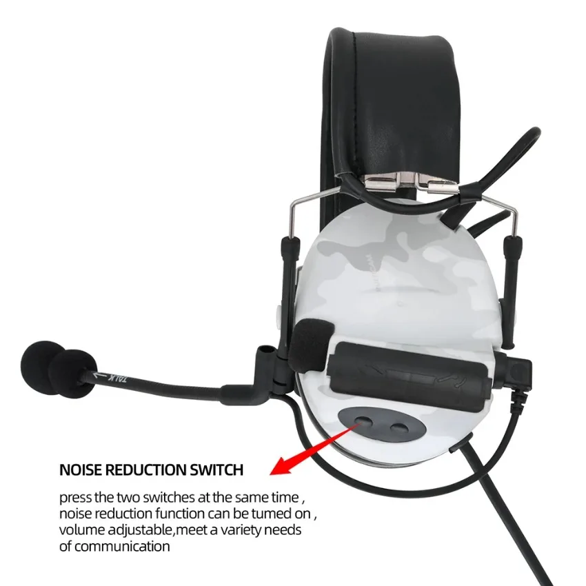 Tactical shooting headset electronic pickup hearing protection COMTACII headset ARC helmet track adapter(MC white )