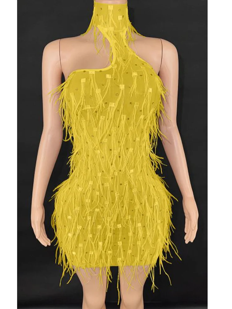 High Quality Hot Diamond Tassel Sexy Hanging Neck Dress 2024 New Fashion Custom Women'S Clothing