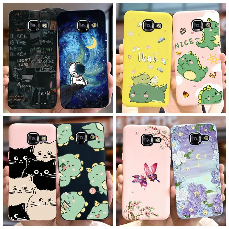 For Samsung Galaxy A5 2016 Case SM-A510F Cute Dinosaur Cartoon Back Cover Phone Case For Samsung Galaxy A5 2017 A520F Soft Shell