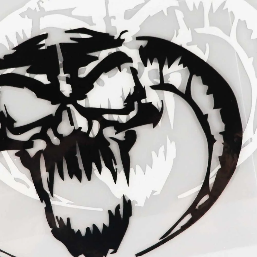 YJZT Demon Skull Personalized Car Stickers Stylish Motorcycle Vinyl Decals Black/Silver C7-1170