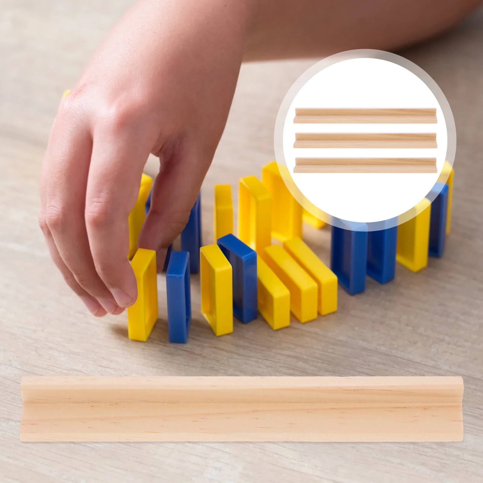 8 Pcs Tile Rack Wooden Letter Ornaments Child Multi-Function Domino Trays Dominoes Holder