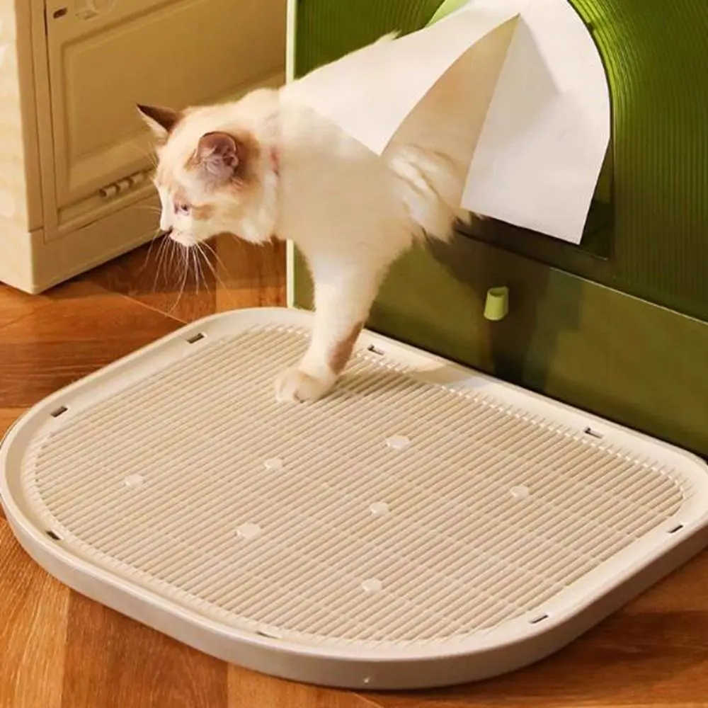 

Splash-proof Cat Litter Mat Anti Slip Easy to Clean Cat Litter Trapping Strainer Waterproof Leak-proof