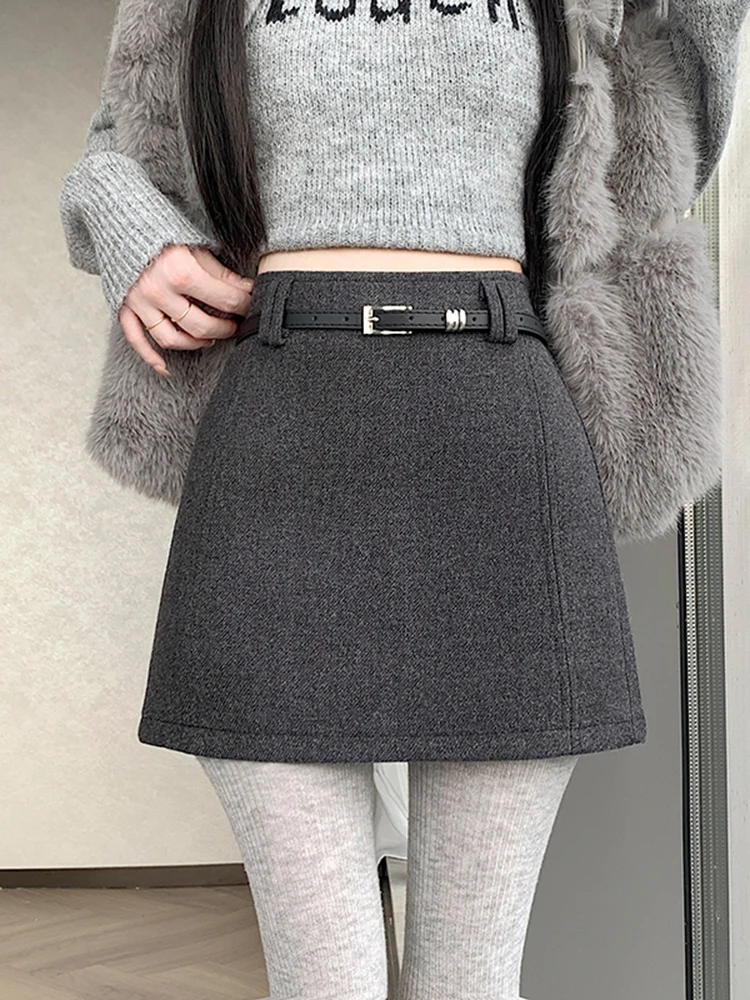 

Faionable High Waist A-Line Skirt Women's Autumn Winter Clothes Straight Leg ort Skirts Slimming Effect Busin Casual