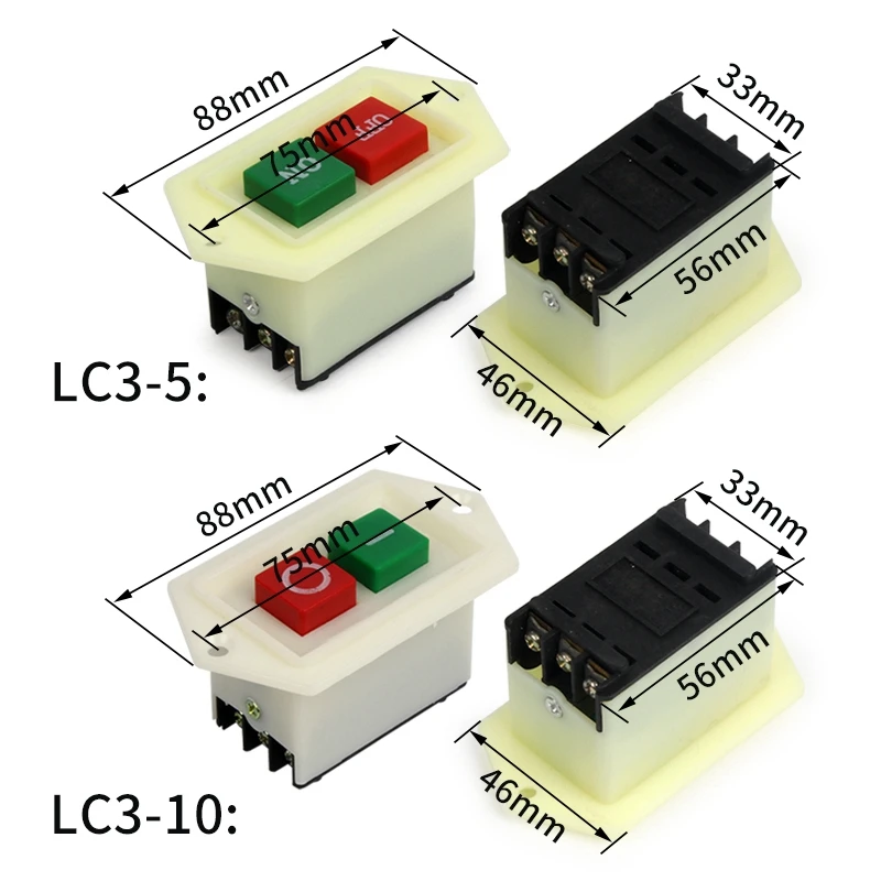 5PCS LC3-5 5A LC3-10 10A Power Button Switch Drilling Machine Cutting Machine Switch