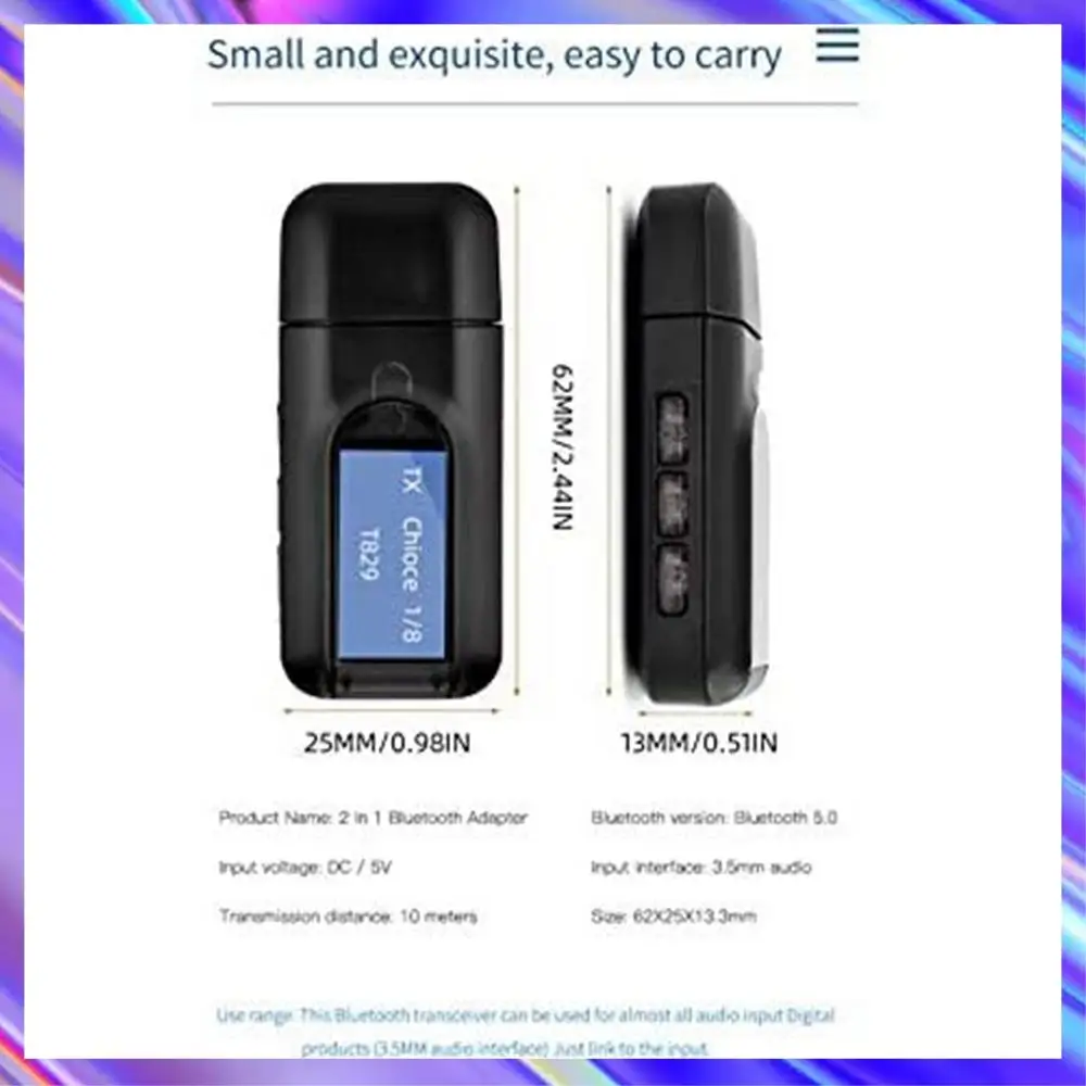 A24U Bluetooth 5,0 Sender Empfänger Für TV 2 In 1 USB Wireless Audio Adapter Mit LCD Display Für Auto Audio TV PC