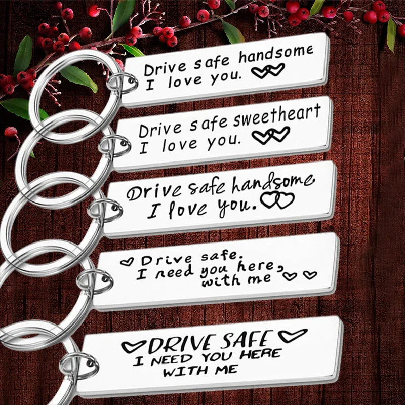 Charm Drive Safe I Love You Keychain pendant I Need You Here With Me Gifts key chain Boyfriend Girlfriend Brothers Sisters Gift