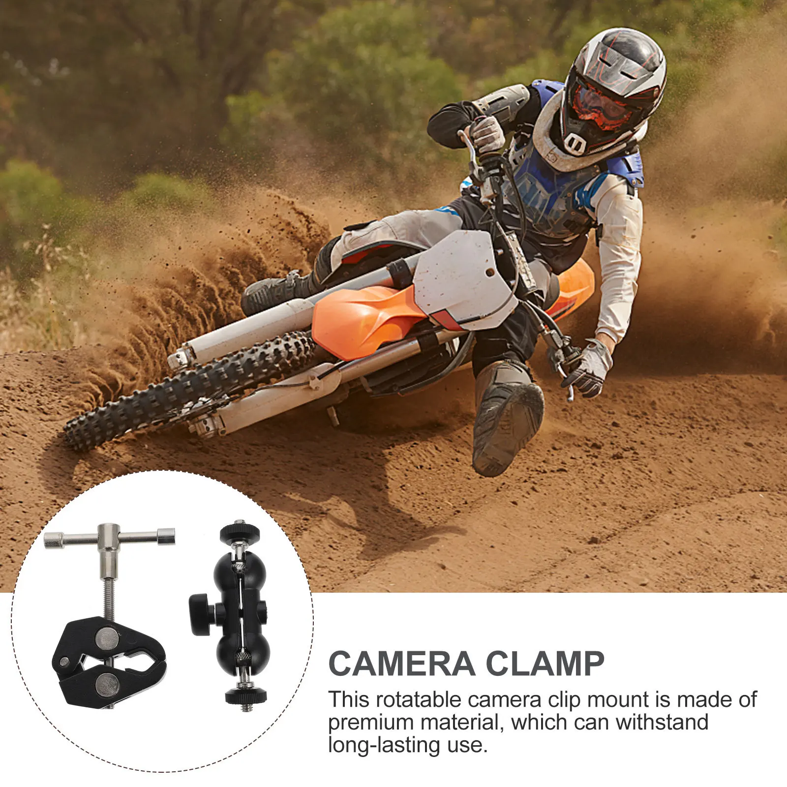 

360-Degree Rotatable Camera Clip Mount 60Mm Opening With 1/4 3/8 Inch Threads Crab Clamp For Lights Rods Shelves