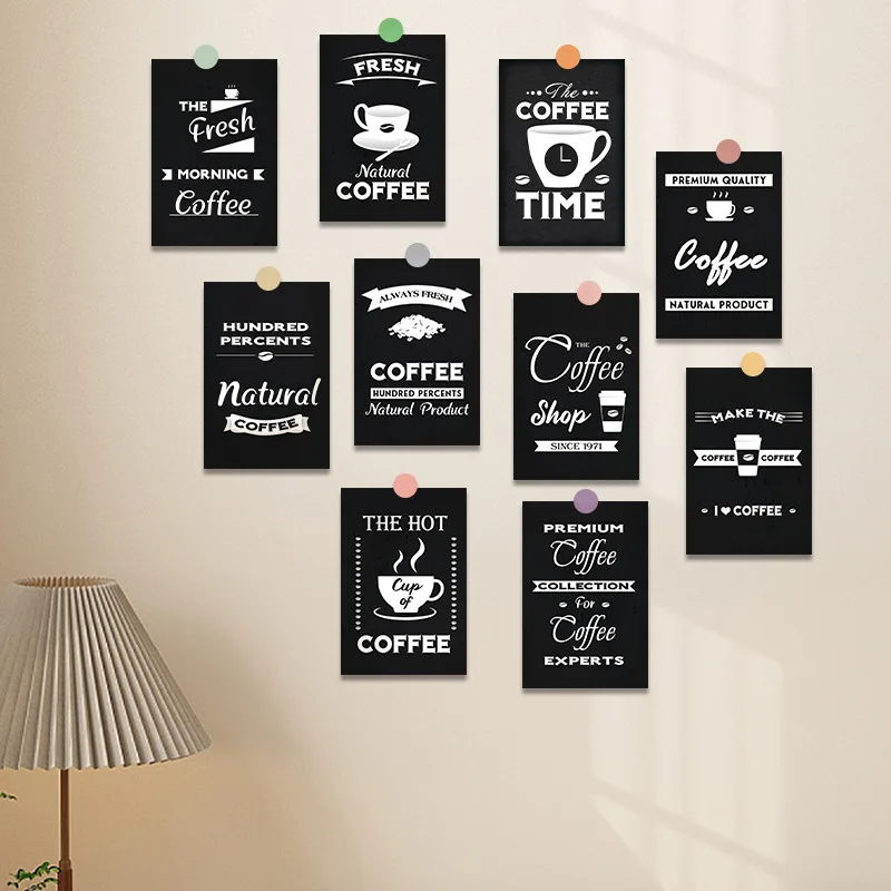 

《10 ins style high-end coffee card postcards》10 ins style high end coffee cards postcards for cafe decor photo prop gift