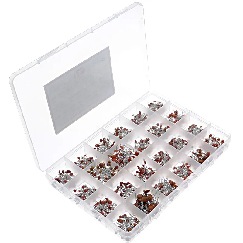 1200pcs 24Value 50V Ceramic Capacitor kit Mixed pack 2pF5pF10pF22pF33pF47pF68pF100pF220pF470pF1nF2.2nF4.7nF10nF22nF47nF68nF100nF