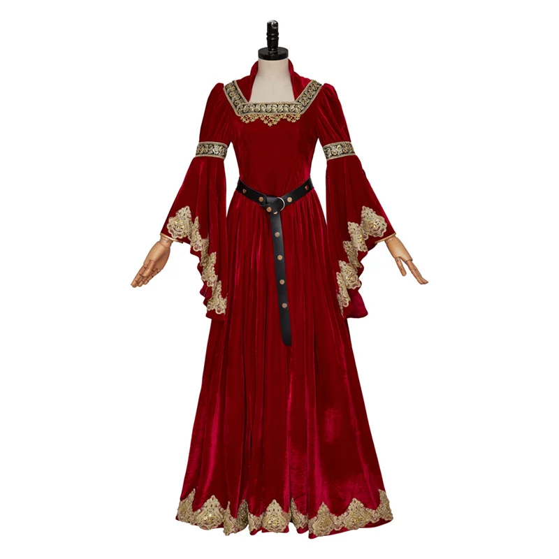 Vintage Red Renaissance Historical Women Gown Dress Medieval Italian  Costume Tudor Ren Faire Dress