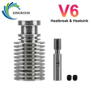 KINGROON Titanlegierung V6 Heatbreak Kühlkörper für E3D V6 Hotend 1,75 mm Direct Extruder Throat zum Füttern von 3D-Drucker-Extruder