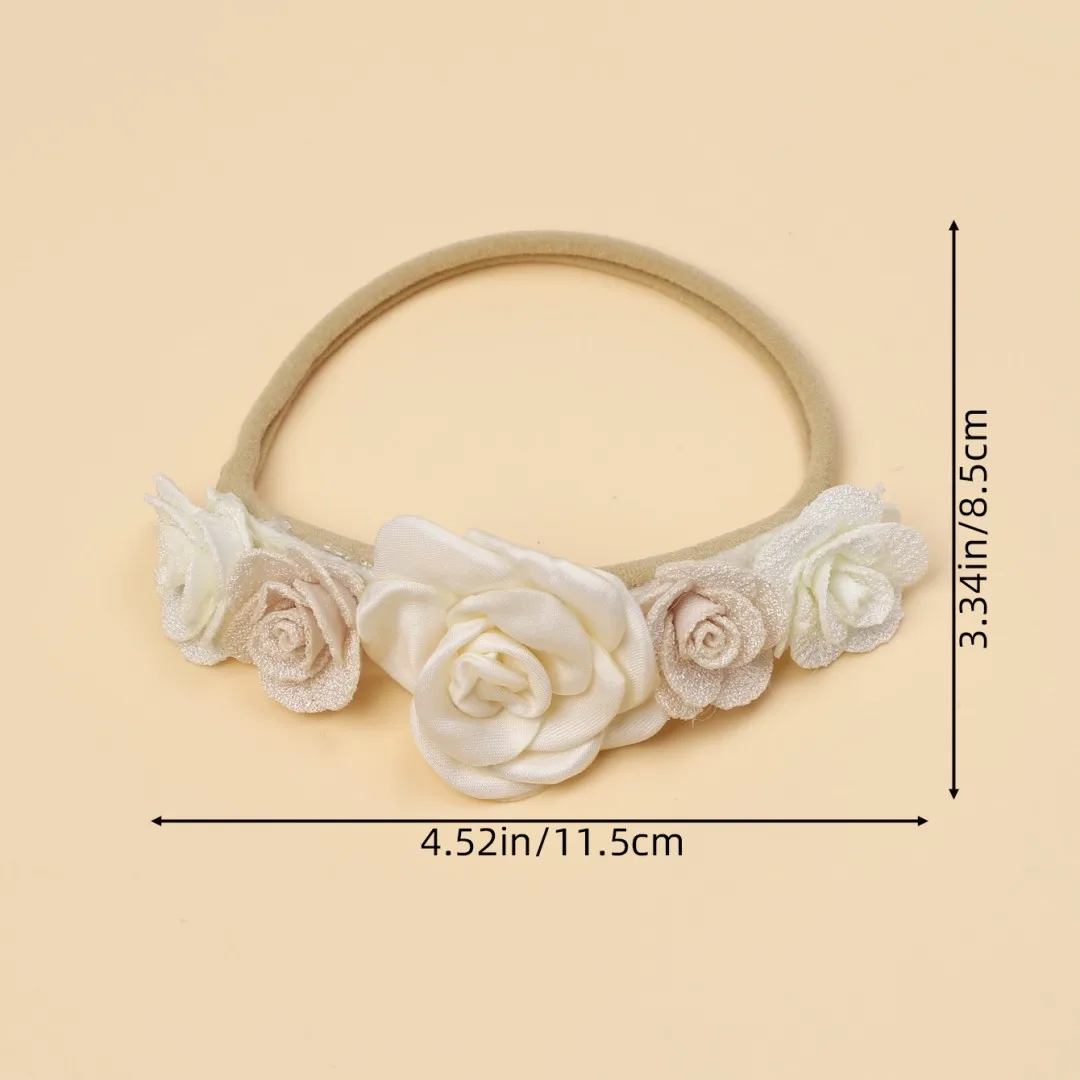 3Pcs/Set Baby Girl Headband Newborn Elastic Flower Toddler Hair Band Kids Headwear Nylon Soft Hairband Children Hair Accessories