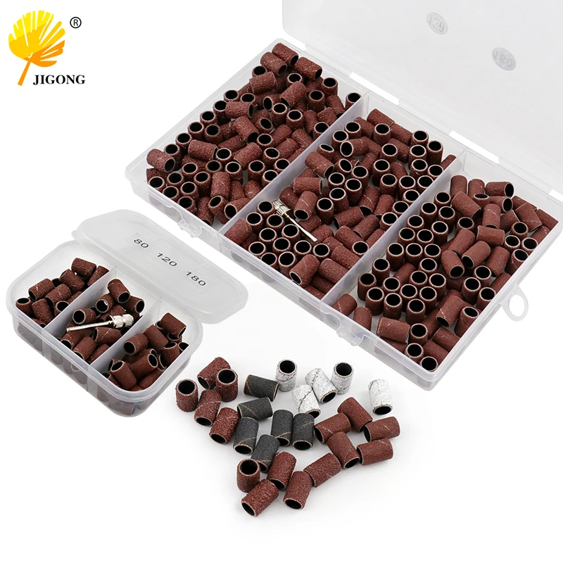 

Nail Sanding Bands Sand Ring with 1 Mandrel Nail Drill Bit Set Manicure Pedicure Nail Art Polishing Tool