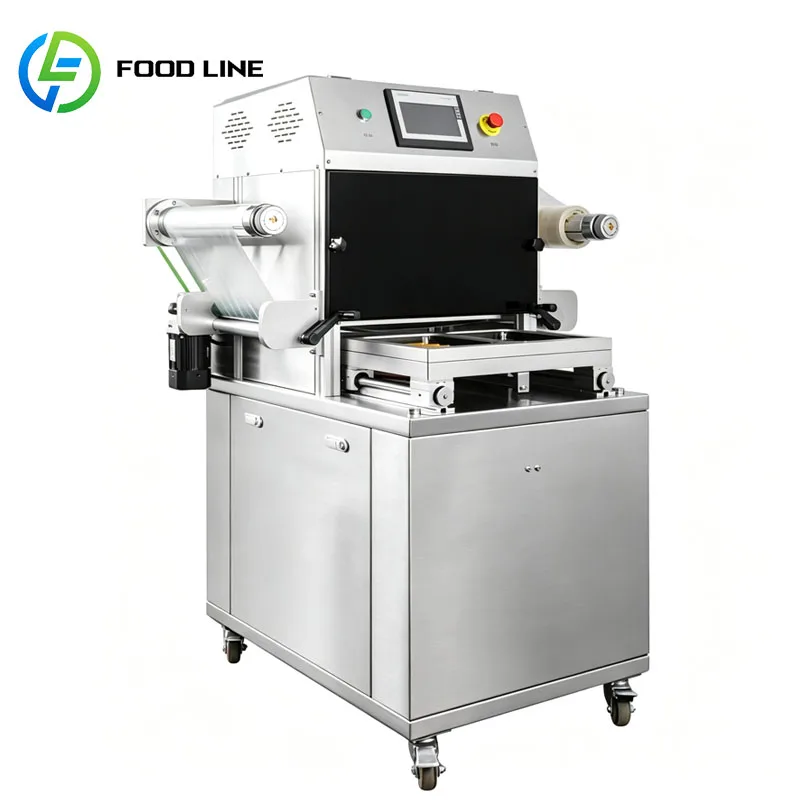 Food Tray Sealer Vacuum Skin Packaging Machine with MAP Gas Flush for Ice Cube Packaging Customized