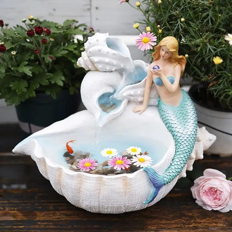 Mini Fish Tank for Balcony Garden, Creative Waterfall Fountain with Filter, Small Indoor Water Feature for Home Patio Decor