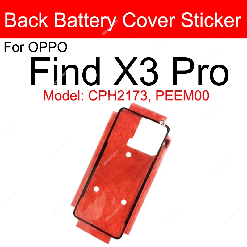 Couvercle de batterie arrière adhésif pour OPPO, pièces d\'autocollant de boîtier arrière, Find X X2 bery X5 X6 Pro Find X2 bery X5 Lite Neo