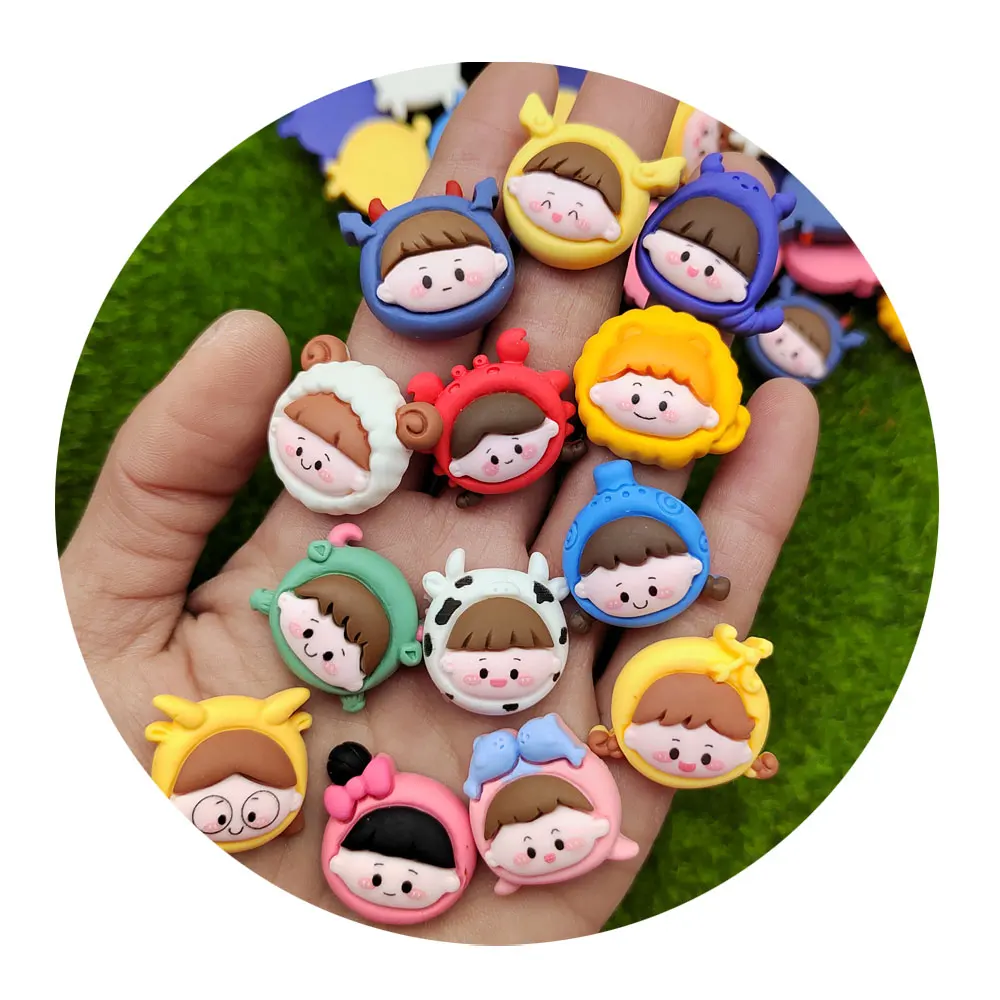 Mix Designs Cartoon Princess Head Flat back Resin Cabochon Embellishments For Scrapbooking Craft DIY Decoration Accessories