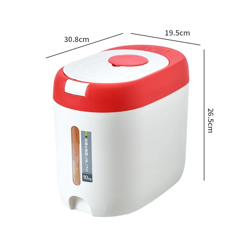 Kitchen 10kg Rice Bucket Insect-Proof Moisture-Proof Sealed Tank Pet Food Storage Bucket Household Grain Storage Box