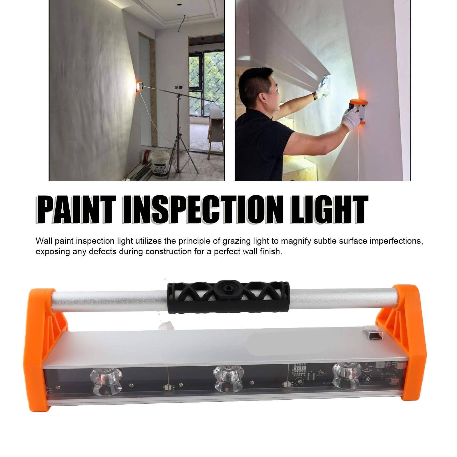 Wall Paint Inspection Light 3 Lamp Beads 39W 2600lm  Polishing Auxiliary Tool 120 Degree X 5 Degree Irradiation Angle