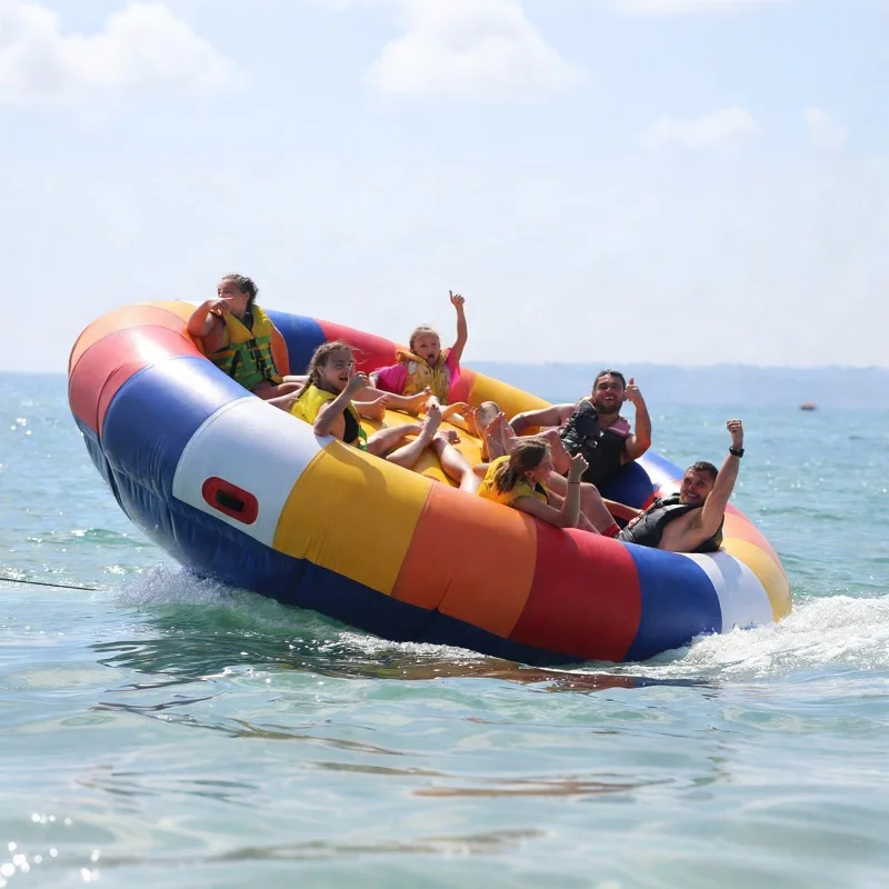 

Commercial 6 Seater Water Boat Towable Inflatable Water Disco Boat for Water Games