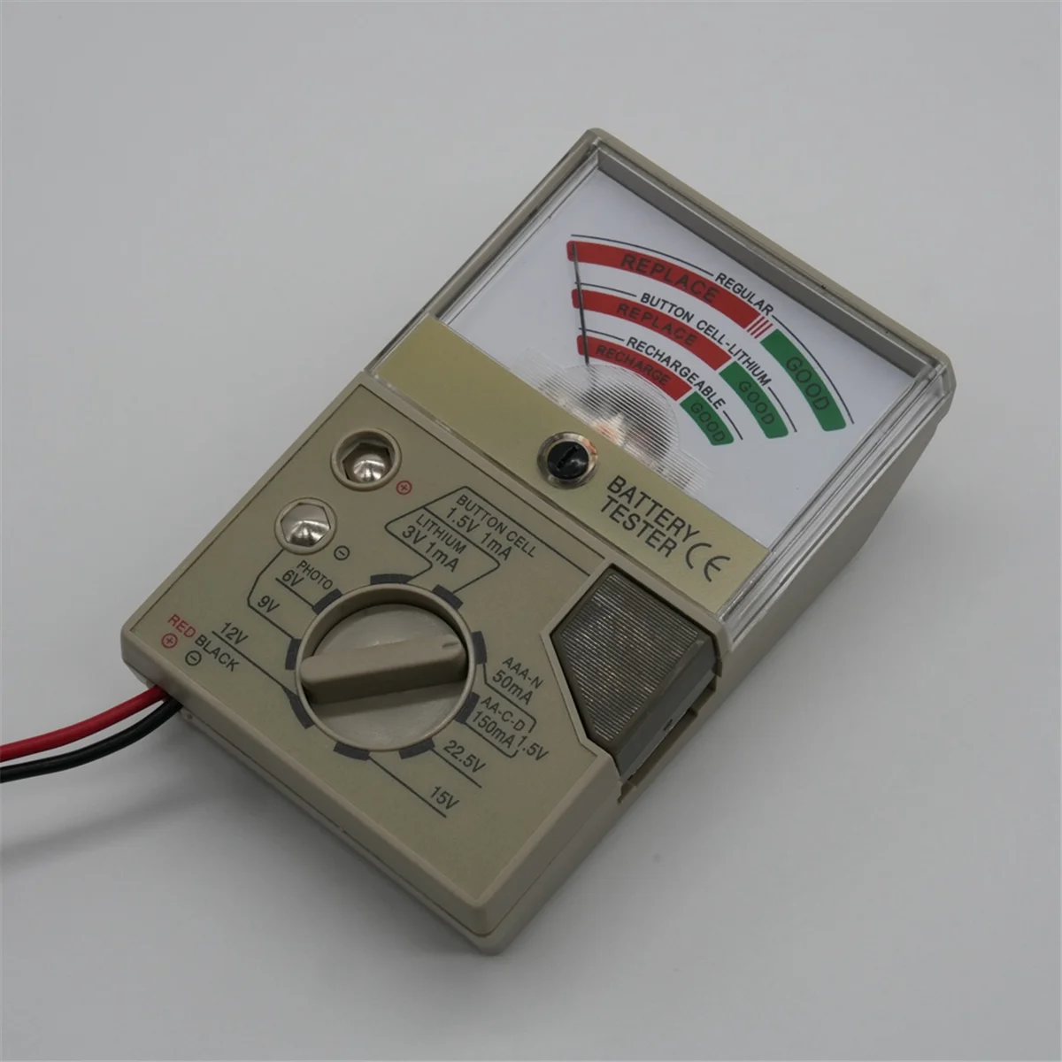 A22I Batterietester mit Messgerät, elektrischer Spannungsprüfer für AA AAA C D N Knopfzellen, Batterietester, Checker