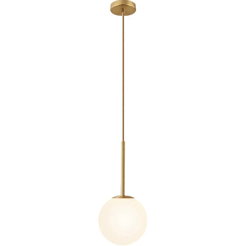 Modern Globe Pendant Light Glass Ball Hanging Lamp Minimalist Single Sphere Pendant Lamp Kitchen Island Bedroom Decor E27