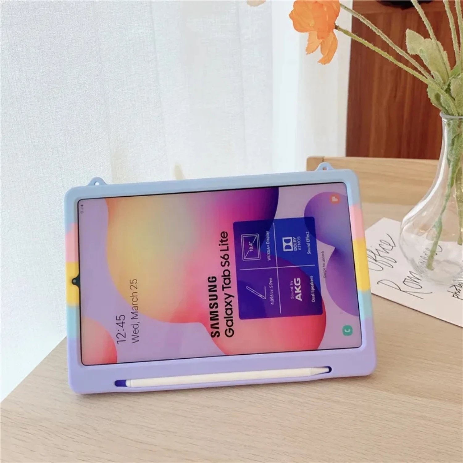 Shockproof Bubble Silicon Protective Case with Pen Holder Included for Samsung Tab S6 Lite 10.4 2020 P610 P615 SM-P610 SM-P615 -